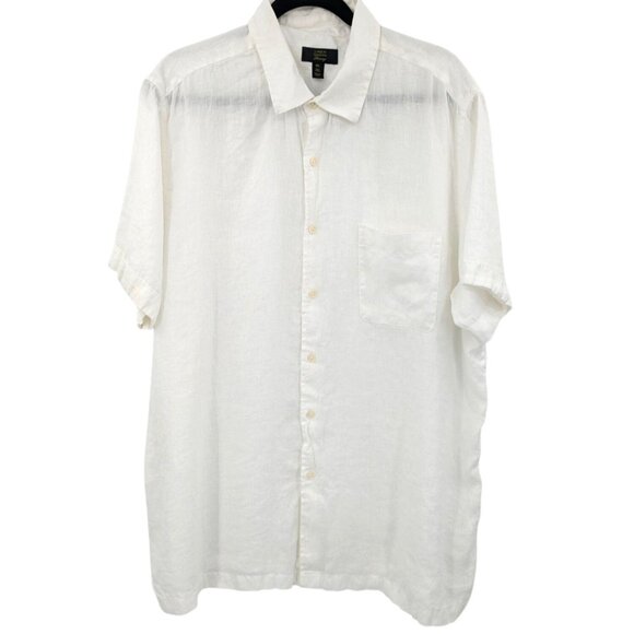 Club Room Luxury Button-Up Shirt Men size XXL 100% linen Casual Neutral Coastal - Picture 1 of 9